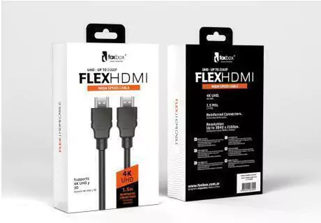 FOXBOX Cable HDMI Flex 4K - 1.5 Metros - Negro
