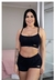 PIJAMA SHORTS E CROPPED LISO PRETO