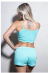 PIJAMA SHORTS E CROPPED CANELADO VERDE - comprar online