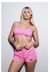 PIJAMA SHORTS E CROPPED CANELADO ROSA