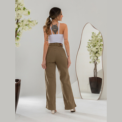 Calça Jeans Feminina Wide Leg Cintura Alta - cristaljeans