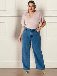 Calça Jeans Feminina Plus Size Pantalona - loja online