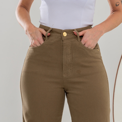 Calça Jeans Feminina Wide Leg Cintura Alta
