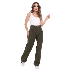 Imagem do Calça Jeans Feminina Wide Leg Cintura Alta