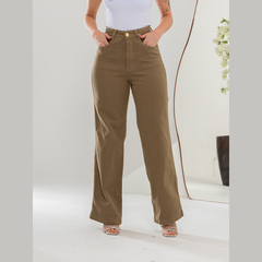 Imagem do Calça Jeans Feminina Wide Leg Cintura Alta