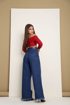 Calça Jeans Feminina Pantalona Boca de Sino - cristaljeans