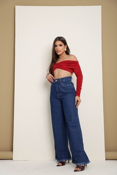 Calça Jeans Feminina Pantalona Boca de Sino - loja online