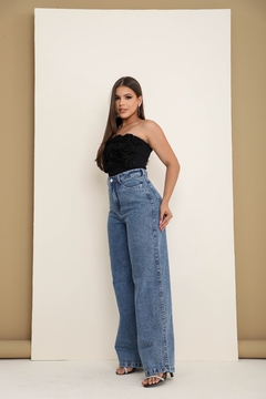 Calça Jeans Feminina Pantalona Boca de Sino - cristaljeans
