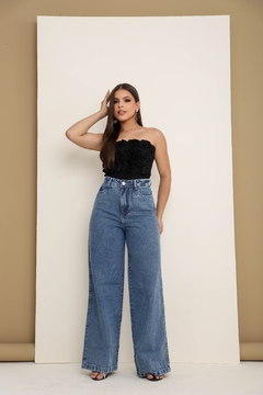 Calça Jeans Feminina Pantalona Boca de Sino - comprar online