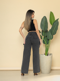 Calça Jeans Feminina Cargo Pantalona - cristaljeans