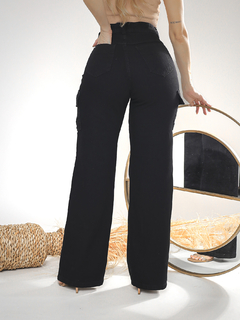 Calça Jeans Feminina Cargo Pantalona - cristaljeans