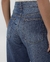 Calça jeans feminina wide leg cintura alta denim escuro - Boutique Melo