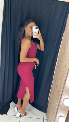 VESTIDO MIDI CANELADO TACILA - SILMARA MODAS