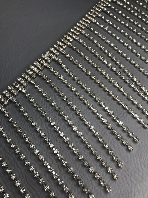 Aplique Franja de Strass termocolante - Metro