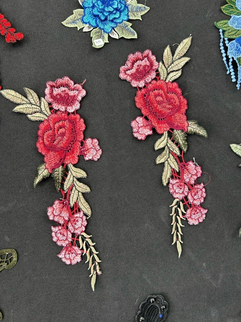 Par Aplique Flores Ramo Costura - comprar online