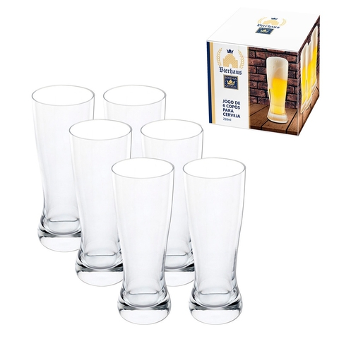 Jogo 6 Copos Cerveja Catarinense Cristal Bohemia 200ml Copo Pilsner