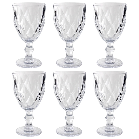 Jogo 6 Taças Cristal Sobremesa Colegial Milk Shake 340ml