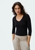 Blusa básica Hering feminina manga longa slim decote v na internet