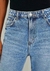 Calça jeans básica Hering feminina reta cintura baixa marmorizada - azul - Cia Store