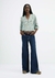 Calça jeans Hering feminina pantalona cintura alta com elastano - azul