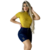 Blusinha Manga Curta Feminina Amarelo Mostarda - RAYMARLAY MODAS 