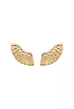 Brinco Ear Cuff Texturizado com Zircônia no Ouro - comprar online