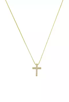 Colar Delicado com Pingente de Cruz no Ouro