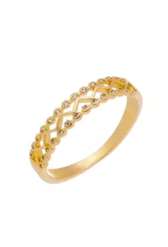 Anel ZIG Zag com Zircônias no Ouro - comprar online