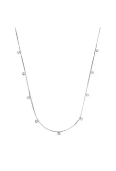 Choker com Bolinhas e Zircônias Cristal no Ródio - comprar online