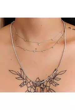 Choker com Zircônias Cristal no Ródio