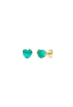 Brinco de Coração com Pedra Turmalina - comprar online