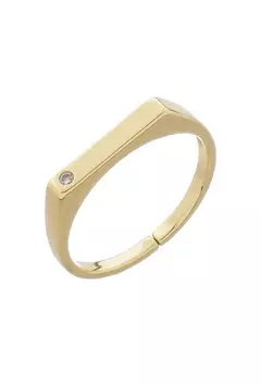 Anel Ajustável com Zircônia no Ouro