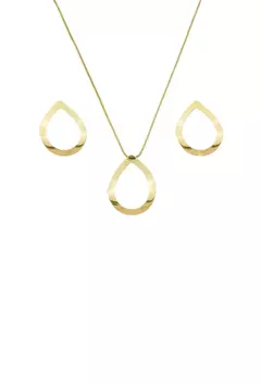 Conjunto de Gota Vazado no Ouro