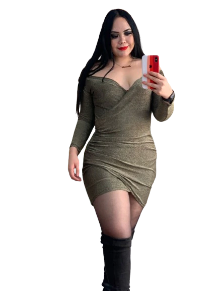 Vestido con glitter dorado