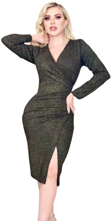 Vestido corto negro con glitter