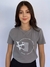 Camiseta Baby Look Cotton Cinza Estampada Premium Valansuelo - comprar online