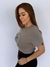 Camiseta Baby Look Cotton Cinza c/ Logo Premium Valansuelo na internet