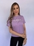 Camiseta T-Shirt Lilás 100% Algodão Estampado Branco Valansuelo na internet
