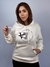 Moletom Feminino c/ Capuz Branco Off Estampa Preta Valansuelo - comprar online