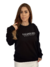 Moletom Blusão Feminino Preto Logo Branco Valansuelo