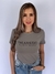 Camiseta Feminina Baby Look Cotton Cinza Logo Preta Valansuelo na internet