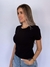 Camiseta Feminina Baby Look Preta Básica Lisa Cotton Premium na internet