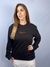 Imagem do Moletom Blusão Feminino Preto Logo Laranja Valansuelo