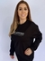 Moletom Blusão Feminino Preto Logo Branco Valansuelo na internet