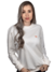 Imagem do Moletom Blusão Feminino Branco OFF Mini Logo Laranja Valansuelo