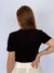 Camiseta Baby Look Cotton Preta Mini Logo Branca Premium Valansuelo na internet