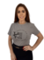 Camiseta Baby Look Cotton Cinza c/ Logo Premium Valansuelo - comprar online