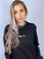 Moletom Blusão Feminino Preto Estampa Preta Valansuelo na internet