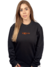 Moletom Blusão Feminino Preto Logo Laranja Valansuelo - comprar online
