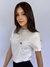 Camiseta T-Shirt Branca 100% Algodão Mini Logo Preto Valansuelo na internet